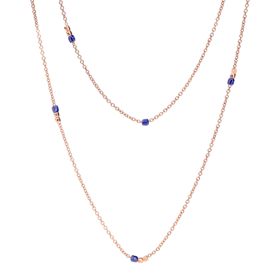 Collana Mini Granelli Oro Rosa & Ceramica