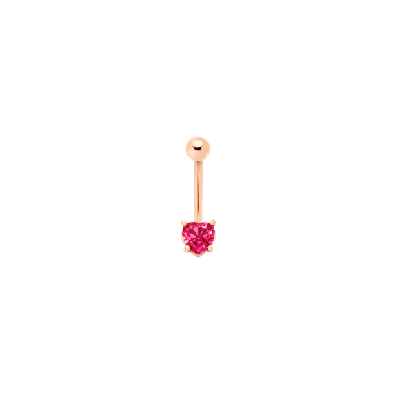 Rose Gold & Synthetic Ruby Heart Piercing