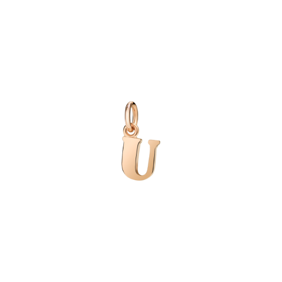 Rose Gold Letter U Charm